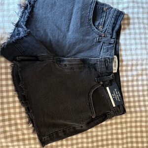 NWT Abercrombie & Fitch Black Jean Shorts Curve Love
